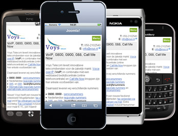 Voys.nl op iPhone, Android, Nokia en Blackberry
