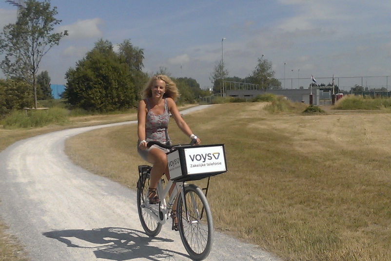 Miranda op fiets